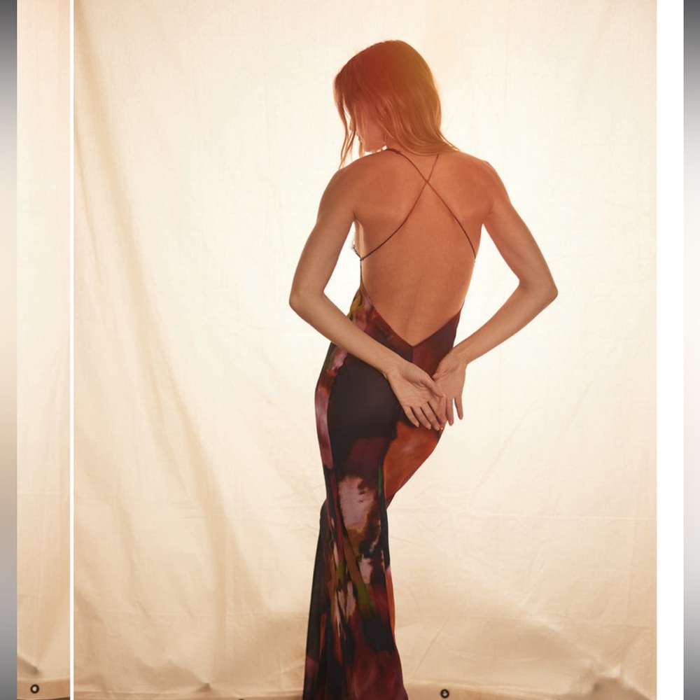 Rat and Boa Paola floral backless dress